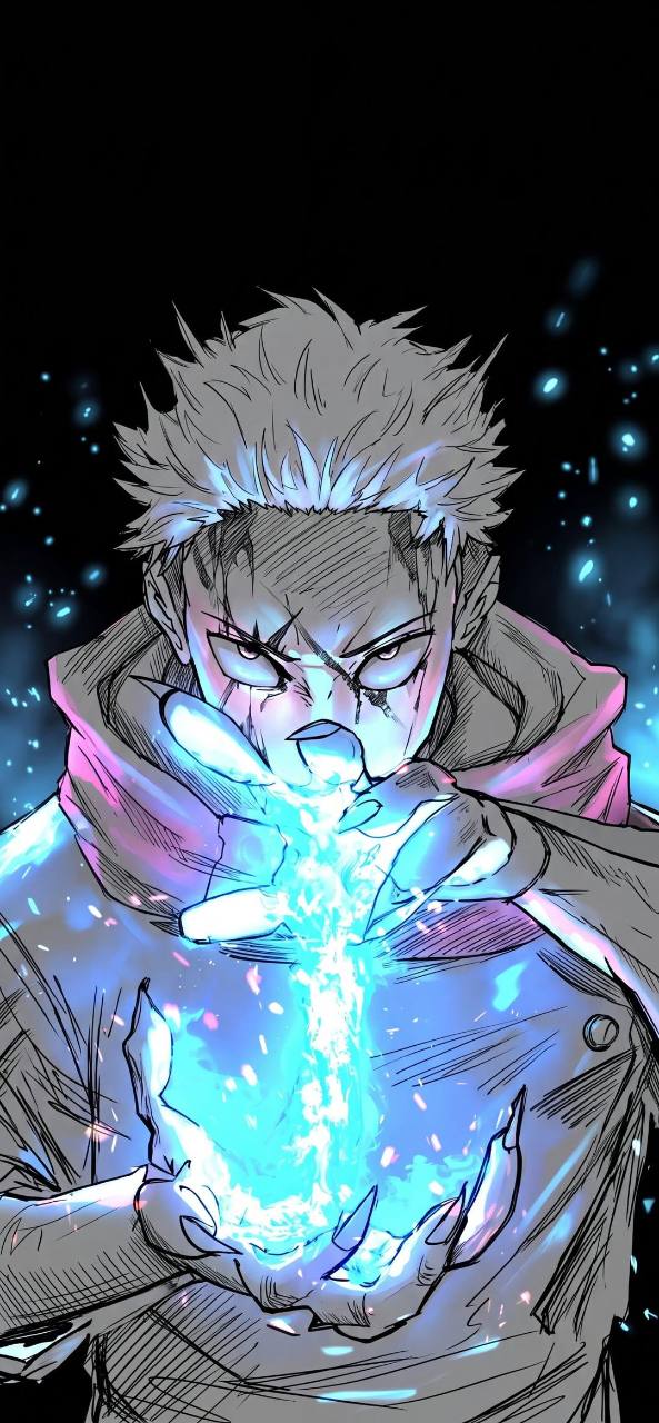 White-haired warrior forming a bright blue energy blast